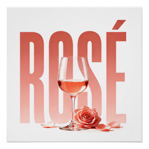 Rosé Luxury Wine Editorial Lifestyle Graphic Style Poster