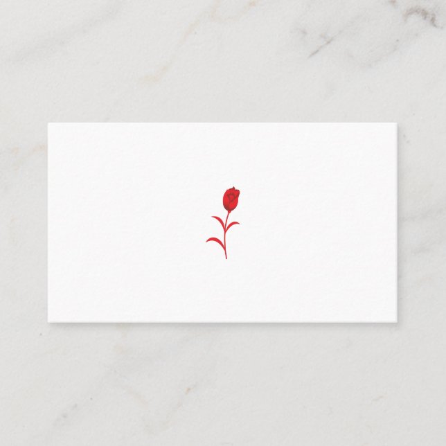 Rose Madder, Lava Red, floral Design Business Card (Front)