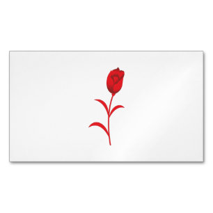 Rose Madder, Lava Red, floral Design Business Card Magnet