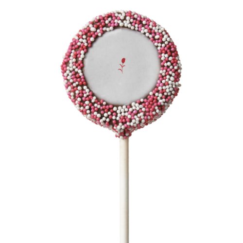 Rose Madder Lava Red floral Design Chocolate Covered Oreo Pop