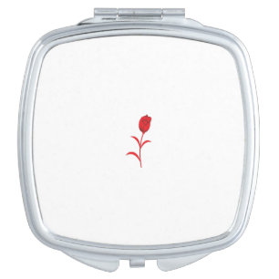 Rose Madder, Lava Red, floral Design Compact Mirror