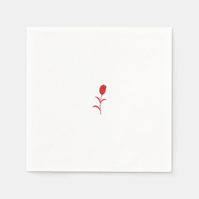 Rose Madder, Lava Red, floral Design Napkins (Front)