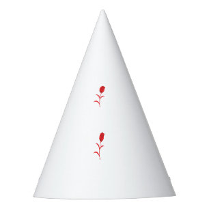 Rose Madder, Lava Red, floral Design Party Hat