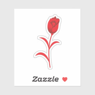 Rose Madder, Lava Red, floral Design Sticker