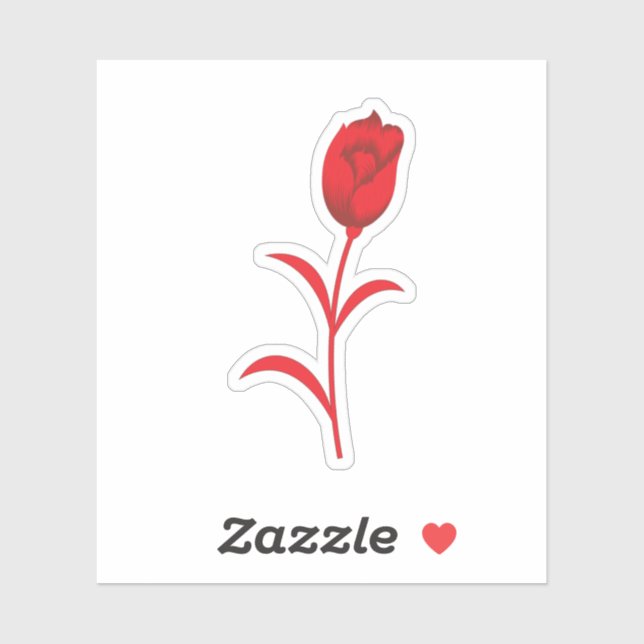 Rose Madder, Lava Red, floral Design Sticker (Sheet)