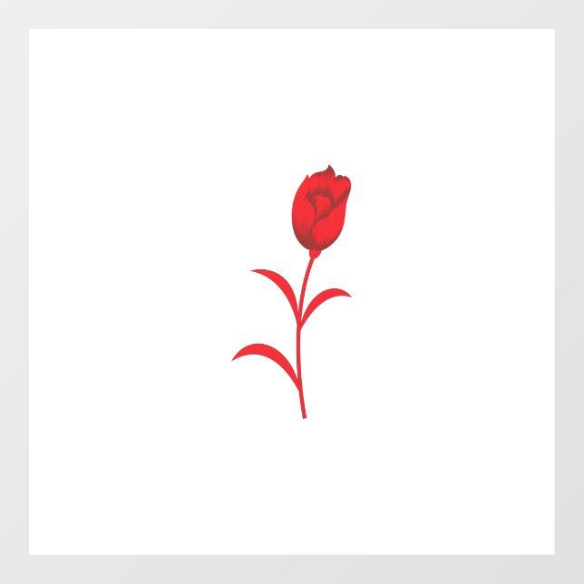 Rose Madder, Lava Red, floral Design Window Cling (Sheet)