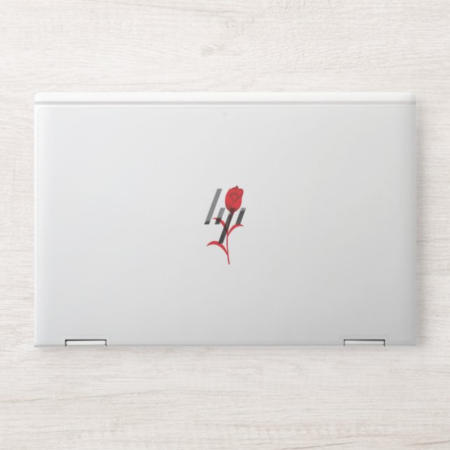 Rose Madder, Lava Red, floral HP Laptop Skin (Front)