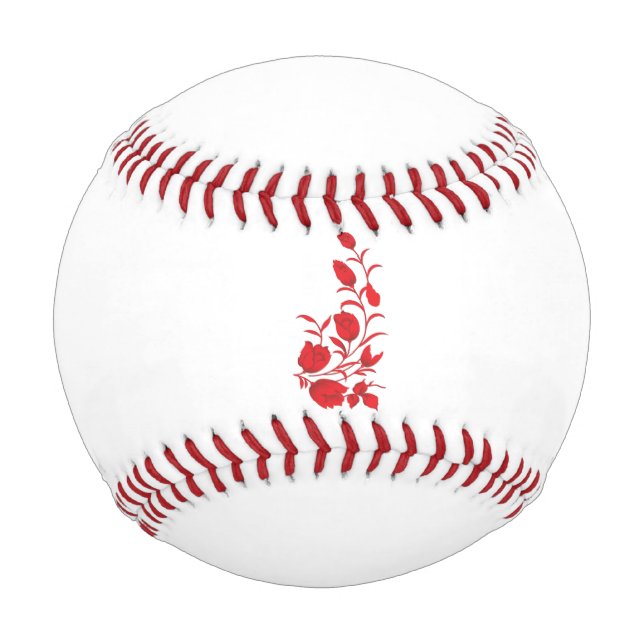Rose Madder, Thunderbird floral design Baseball (Front)