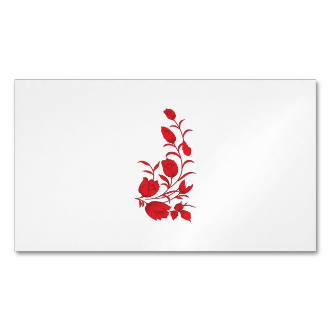 Rose Madder, Thunderbird floral design Business Card Magnet (Front)