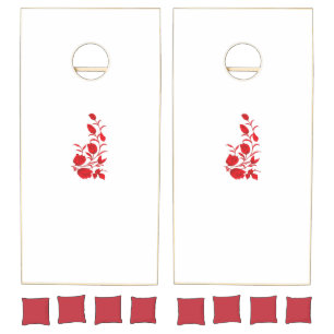 Rose Madder, Thunderbird floral design Cornhole Set