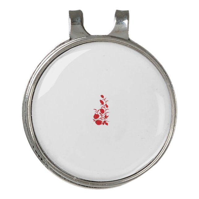 Rose Madder, Thunderbird floral design Golf Hat Clip (Front)