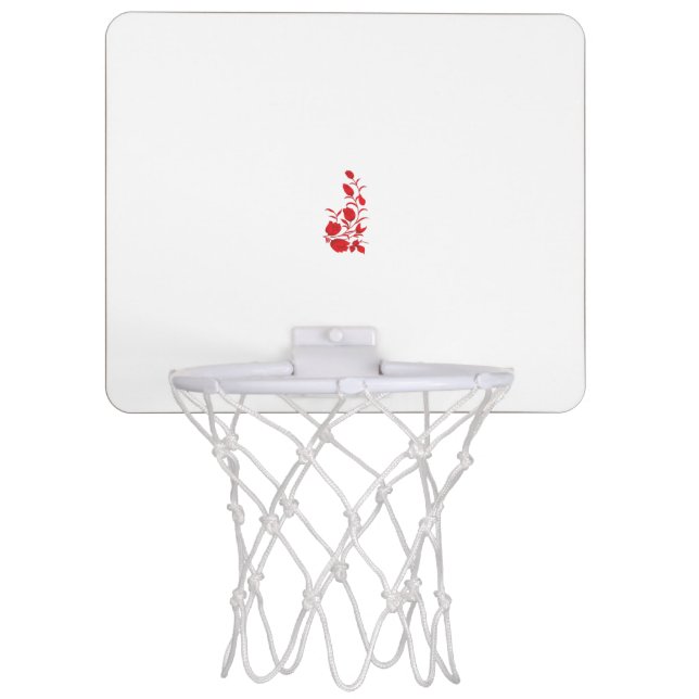 Rose Madder, Thunderbird floral design Mini Basketball Hoop (Front)