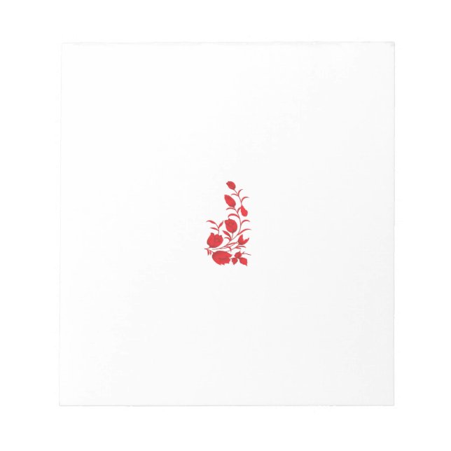 Rose Madder, Thunderbird floral design Notepad (Front)