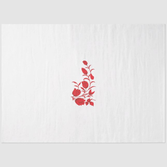 Rose Madder, Thunderbird floral design Tissue Paper (Front)