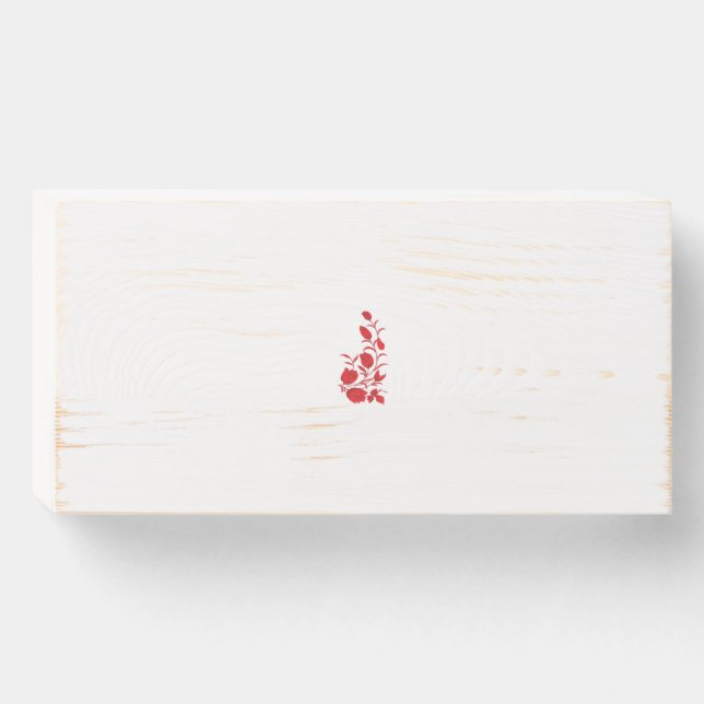 Rose Madder, Thunderbird floral design Wooden Box Sign (Front Horizontal)