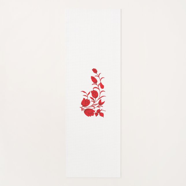 Rose Madder, Thunderbird floral design Yoga Mat (Front)
