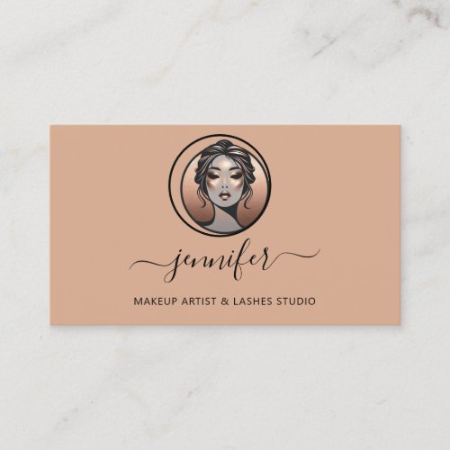 Rose Makeup Artist Custom Logo Lashes QR Oriental  Business Card