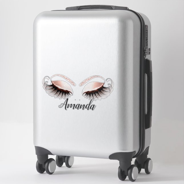 Rose Makeup Artist Lashes Extension Name Decal (Suitcase)