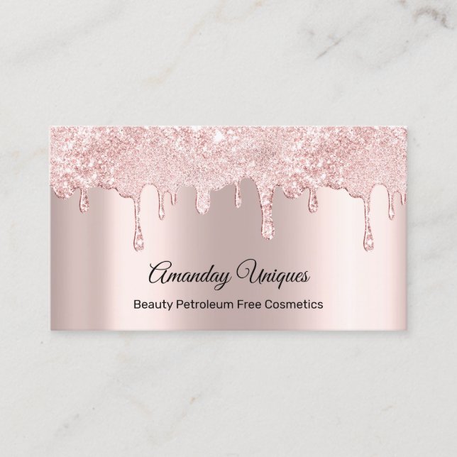 Rose Makeup Artist Nails Cosmetics Business Card (Front)