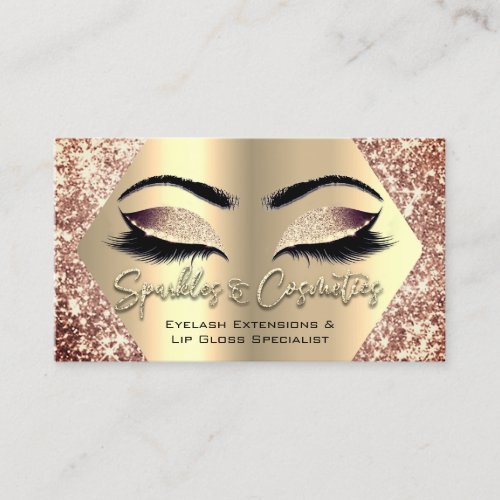 Rose Makeup Eyelash Extensions Lip Gloss Hlitter Business Card