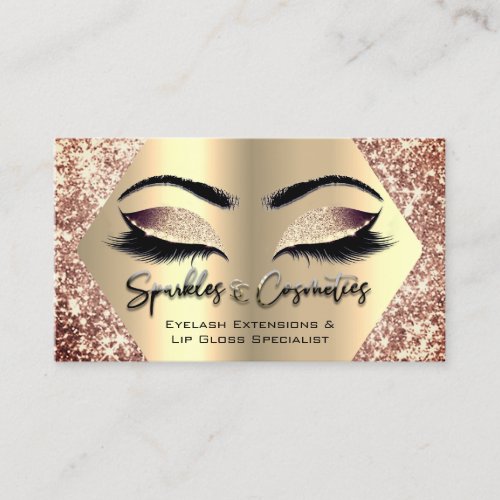 Rose Makeup Eyelash Extensions Lip Gloss Specialis Business Card