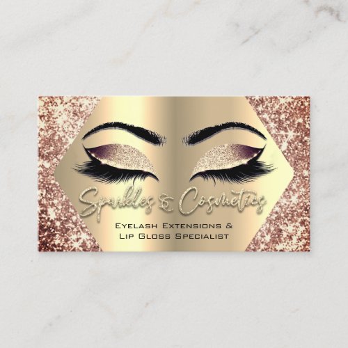Rose Makeup Eyelash Extensions Lip Gloss Typograph Business Card