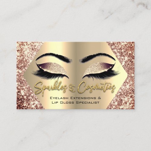 Rose Makeup Eyelash Extensions Lip Gloss Typograph Business Card