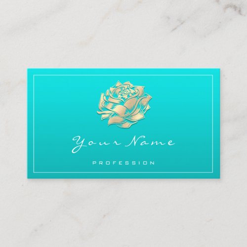 Rose Makeup SPA Beauty Floral QR LOGO Blue Business Card