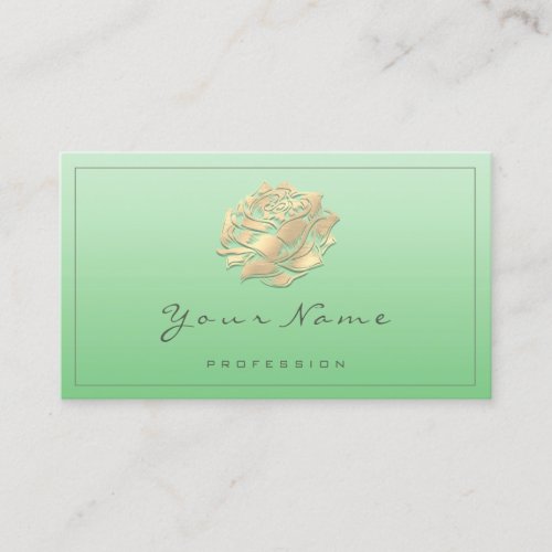 Rose Makeup SPA Beauty Floral QR LOGO Mint Green Business Card