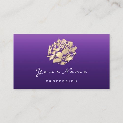 Rose Makeup SPA Beauty Floral QR LOGO Purple Business Card