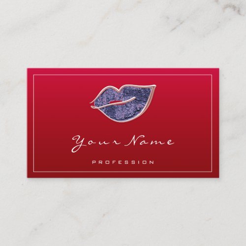 Rose Makeup SPA Beauty Kiss Lips QR LOGO Red  Business Card