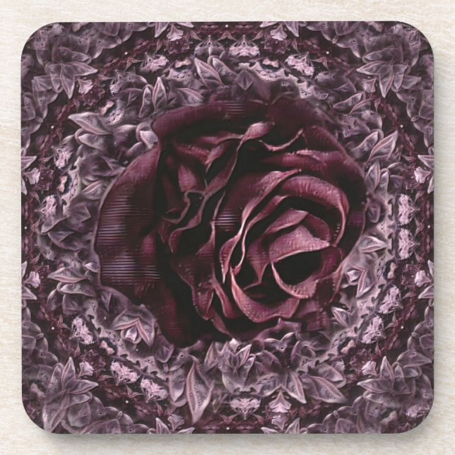 Rose Mandala  Beverage Coaster (Front)