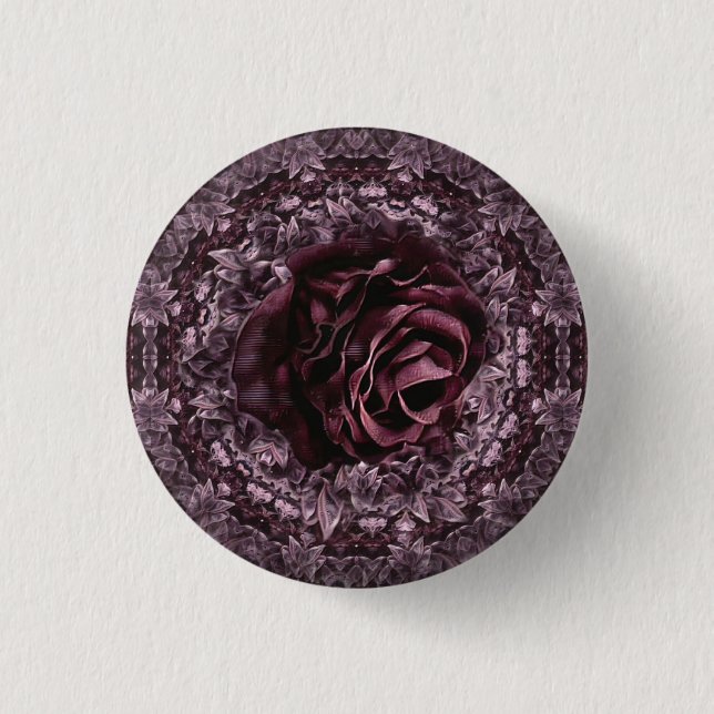 Rose Mandala  Button (Front)