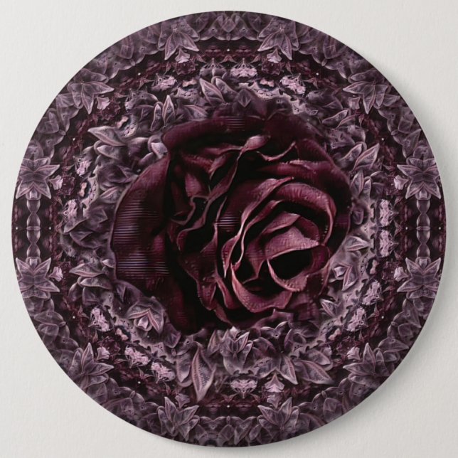 Rose Mandala  Button (Front)