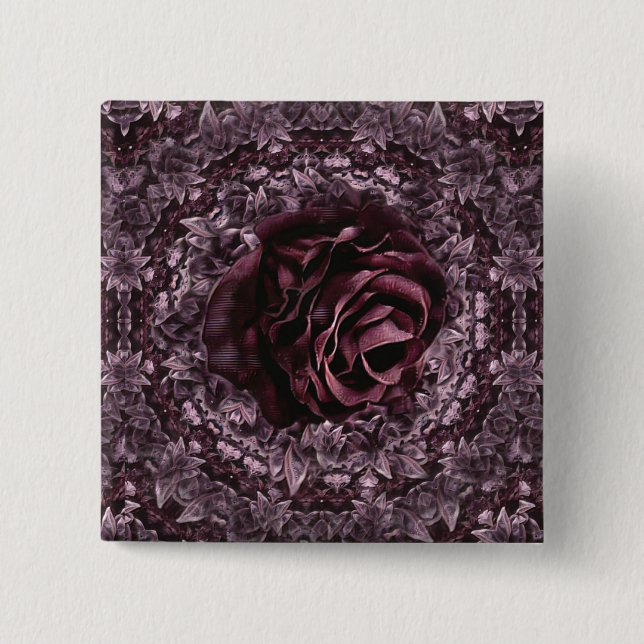 Rose Mandala  Button (Front)