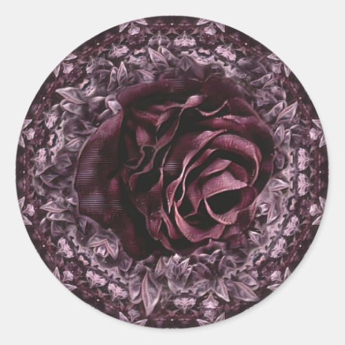 Rose Mandala  Classic Round Sticker