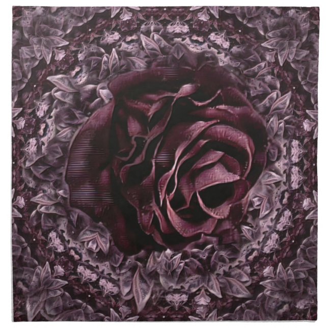 Rose Mandala  Cloth Napkin (Front)