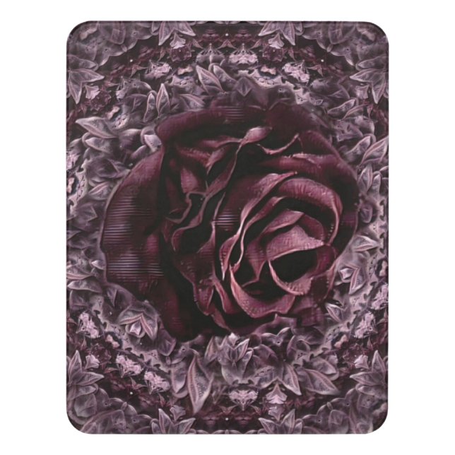 Rose Mandala  Door Sign (Contemporary Vert)