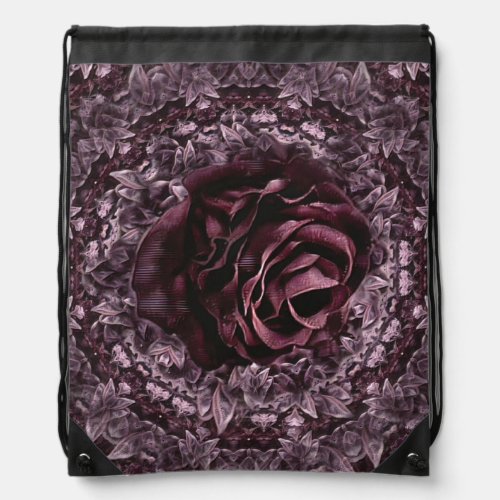 Rose Mandala  Drawstring Bag