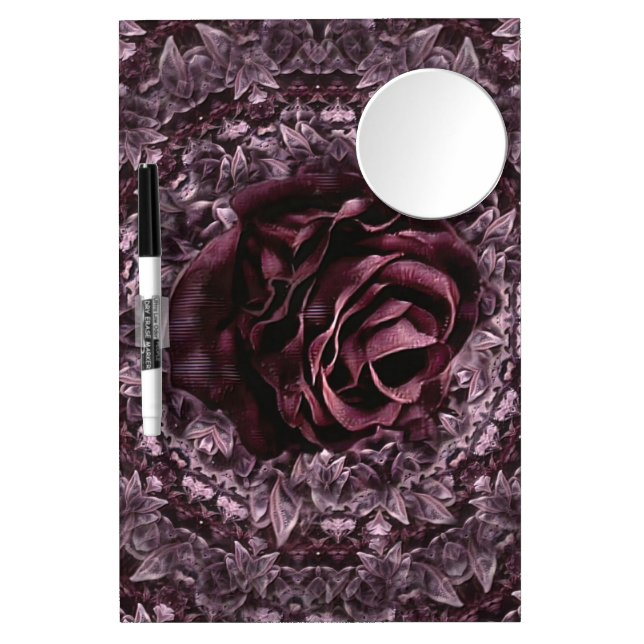 Rose Mandala  Dry Erase Board With Mirror (Front)