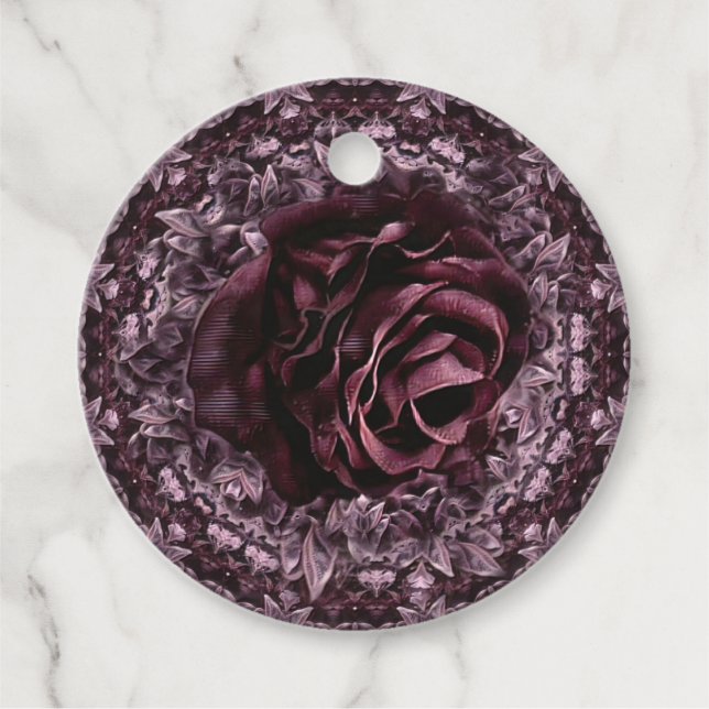 Rose Mandala  Favor Tags (Front)