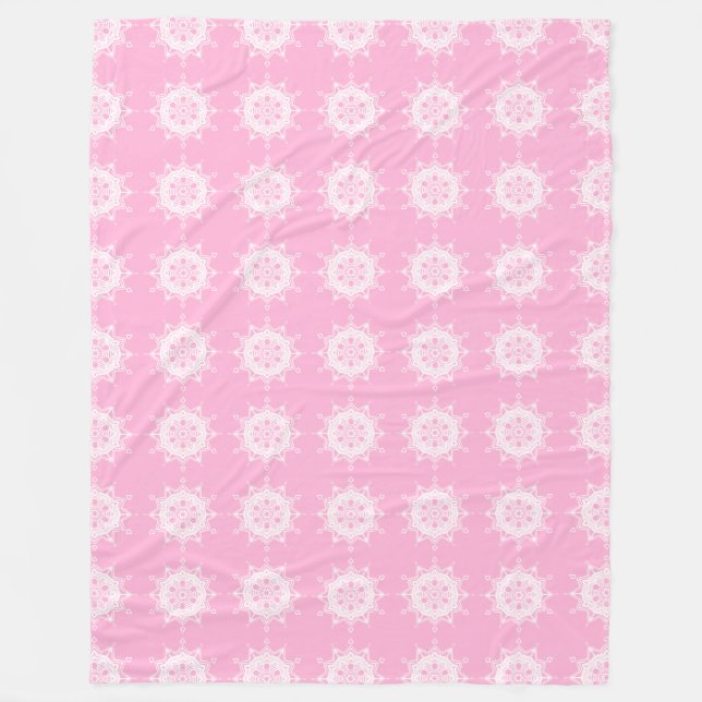 Rose Mandala Fleece Blanket (Front)