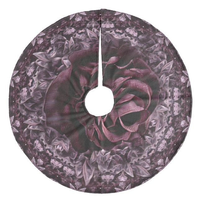 Rose Mandala  Fleece Tree Skirt (Front)