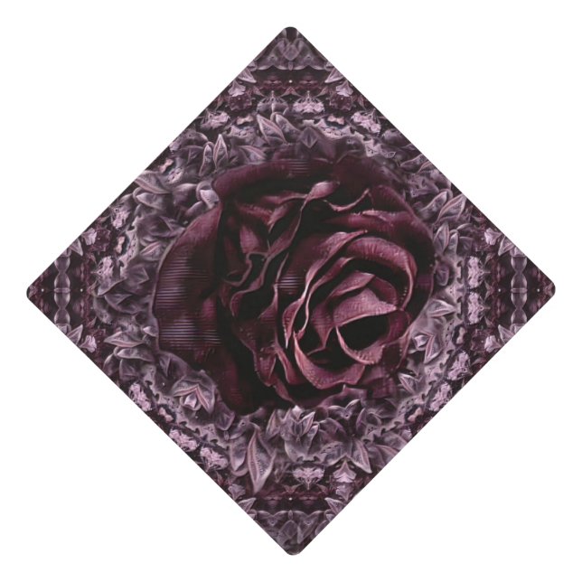 Rose Mandala  Graduation Cap Topper (Front)