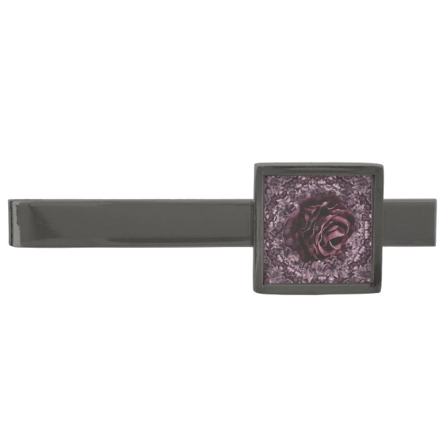 Rose Mandala  Gunmetal Finish Tie Bar (Front)