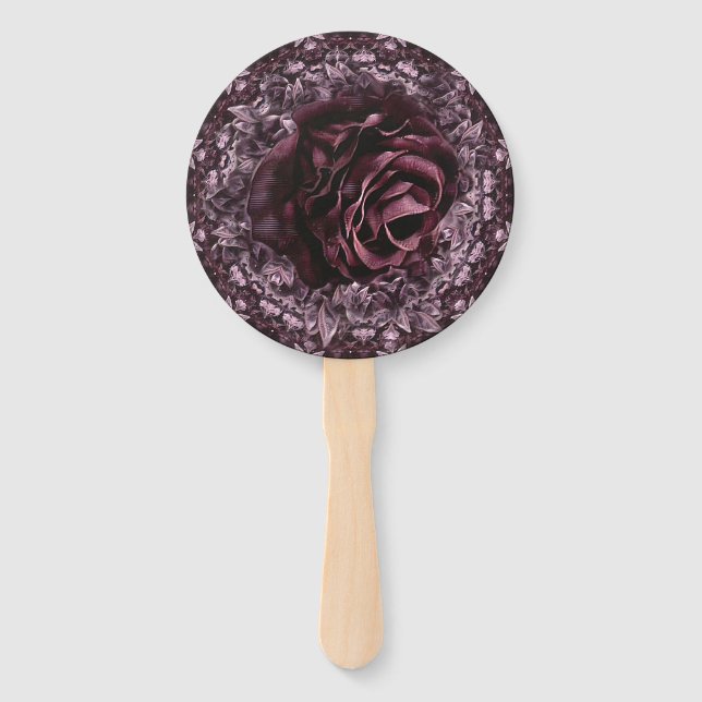 Rose Mandala  Hand Fan (Front)
