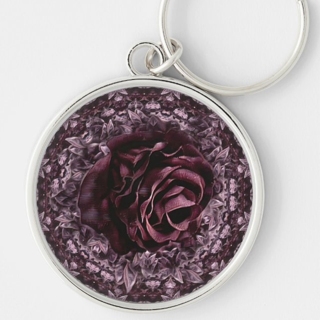 Rose Mandala  Keychain (Front)