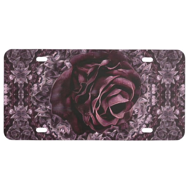 Rose Mandala  License Plate (Front)