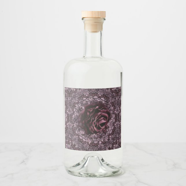 Rose Mandala  Liquor Bottle Label (Front)