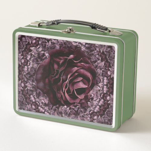 Rose Mandala  Metal Lunch Box
